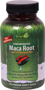 Ашваганда Irwin Naturals Concentrated Maca Root and Ashwagandha -- Концентрированный корень Маки и Ашваганда - 75 жидких капсул