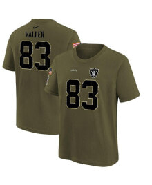 Nike youth Boys Darren Waller Olive Las Vegas Raiders 2022 Salute To Service Name and Number T-shirt