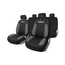 Чехлы и накидки на сиденья автомобиля Комплект чехлов на сиденья Sparco Strada Черный/Серый