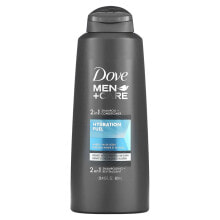 Dove, Men + Care, шампунь и кондиционер 2 в 1, увлажняющее средство, амбра и мускус, 603 мл (20,4 жидк. Унции)