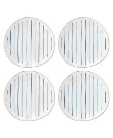 Lenox blue Bay Stripes Dinner Plates, Set of 4