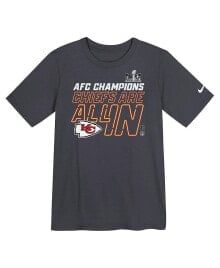 Nike little Boys and Girls Anthracite Kansas City Chiefs 2023 AFC Champions Locker Room Trophy Collection T-shirt