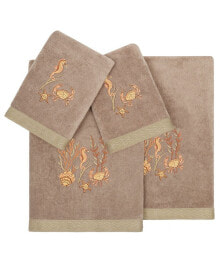 Linum Home textiles Turkish Cotton Aaron Embellished Towel Set, 4 Piece