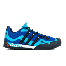 Мужская спортивная обувь для треккинга Мужские кроссовки спортивные треккинговые синие текстильные низкие демисезонные Adidas Terrex Swift Solo
