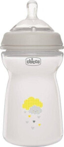 Chicco CHICCO_NaturalFeeling Butelka plastikowa 330ml ze smoczkiem silikonowym przepływ szybki 6m+