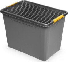 ORPLAST Heavy Duty Wheeled Container with Lid Gray 80 l SolidStore Universal