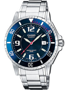 Мужские наручные часы с серебряным браслетом Casio MTD-1053D-2AVES Collection mens 43mm 20ATM