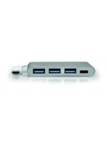 USB-концентраторы Хаб-разветвитель Port Designs 900122 USB 3.2 Gen 1 (3.1 Gen 1) Type-C 5000 Мбит/с Серебристый, Белый