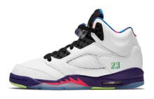 Jordan Air Jordan 5 Retro Ghost Green 新鲜王子 厚底 防滑 高帮 复古篮球鞋 GS 白紫 2020版 / Кроссовки Jordan Air Jordan 5 Retro Ghost Green GS 2020 DB3024-100