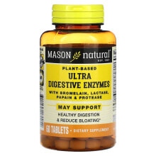 Mason Natural, Растительные ультрапищеварительные ферменты, 60 таблеток