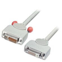 Компьютерные разъемы и переходники lindy DVI-D/DVI-D 0.5m DVI кабель 0,5 m Серый 41127