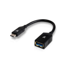 V7 V7U3C-BLK-1E USB кабель 0,1 m 3.2 Gen 1 (3.1 Gen 1) USB C USB A Черный