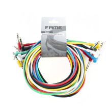 MUSIC STORE Patch Cables 3 m Angled Pack Of 6 - Colourful