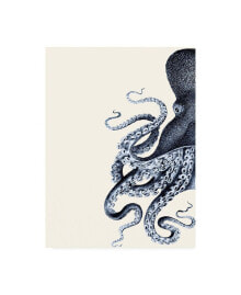 Trademark Global fab Funky Octopus Indigo Blue and Cream a Canvas Art - 36.5