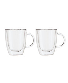 Oggi set of 2, 12 oz Double Wall Glass Mug Set