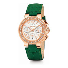 Женские наручные часы Женские часы аналоговые со стразами на циферблате зеленый браслет Folli Follie