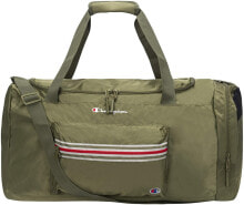 Мужская спортивная сумка зеленая текстильная маленькая для тренировки с ручками через плечо Champion Logo Duffel Bag