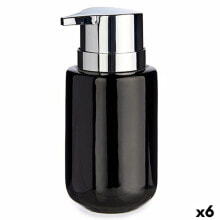 Дозатор мыла Чёрный Серебристый Металл Керамика 350 ml (6 штук)