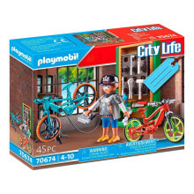 Детские игровые наборы и фигурки из дерева набор с элементами конструктора Playmobil Мастерская электрических велосипедов