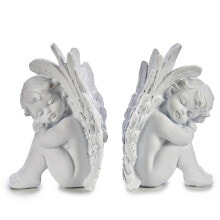 Decoration Angel White Polyresin 13 x 19 x 14 cm