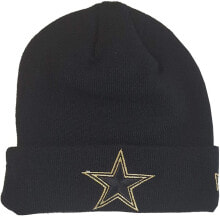 Мужская шапка черная трикотажная New Era NFL Beanie Hat American Team Logo in Gold Limited