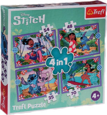 Trefl PUZZLE 4w1 Szalony dzień Lilo_Stitch 34633