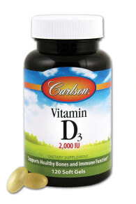 Витамин D carlson Vitamin D3 Витамин D3 2000 МЕ 120 гелевых капсул
