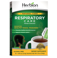 Витамины и БАДы от простуды и гриппа Herbion Respiratory Care Натуральные гранулы для приготовления раствора для поддержки иммунной и дыхательной системы  10 пакетиков