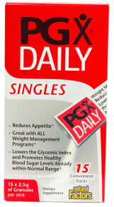 Жиросжигатели natural Factors PGX Daily Singles Комплекс водорастворимых полисахаридов для контроля аппетита 15 пакетиков