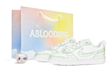 【定制球鞋】 Nike Court Borough ABLOODING 星空系列 绿色星空 星辰大海 抹茶奶绿 低帮 板鞋 GS 绿 / Кроссовки Nike Court Borough ABLOODING GS BQ5448-100