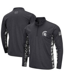 Colosseum men's Charcoal Michigan State Spartans OHT Military-Inspired Appreciation Digi Camo Quarter-Zip Jacket