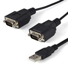 StarTech.com ICUSB2322F кабельный разъем/переходник USB 2.0 A 2 x DB-9 Черный