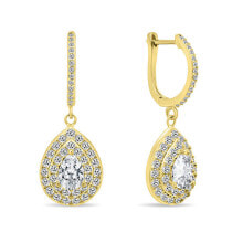 Ювелирные серьги Luxury gold-plated earrings with zircons EA488Y