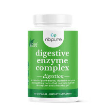 Пищеварительные ферменты nBPure Digestive Enzyme Complex Комплекс ферментов для здоровья пищеварительной системы 90 вегетарианских капсул