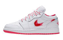 Jordan Air Jordan 1 Low TOPAZ MIST 低帮 复古篮球鞋 GS 白红 / Кроссовки Jordan Air Jordan 1 Low TOPAZ MIST GS 554723-104