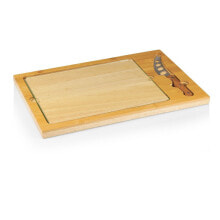 Picnic Time toscana® by Icon Glass Top Cutting Board & Knife Set