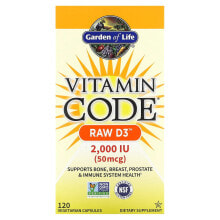 Garden of Life, Vitamin Code, RAW D3, 50 мкг (2000 МЕ), 60 вегетарианских капсул