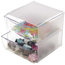 Deflecto 350101 - 2 drawer(s) - Polystyrene - Transparent - 1 pc(s) - 152 mm - 180 mm