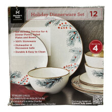 Member's Mark Holiday Stoneware Dinnerware Set, 12 Piece