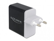Зарядные устройства для смартфонов deLOCK 41444 зарядное устройство для мобильных устройств Для помещений Черный