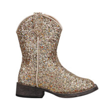 Купить детские товары Roper: Roper Glitter Galore Square Toe Cowboy Toddler Girls Gold Casual Boots 09-017-1