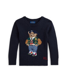 Купить детские свитеры и кардиганы для мальчиков Polo Ralph Lauren: Toddler and Little Boys Polo Bear Crewneck Sweater