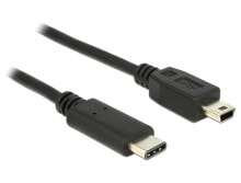 Computer connectors and adapters 0.5m - USB2.0-C/USB2.0 Mini-B - 0.5 m - Mini-USB B - USB C - USB 2.0 - Male/Male - Black