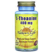 Nature's Life, L-теанин, 200 мг, 60 вегетарианских капсул