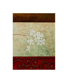 Trademark Global pablo Esteban White Flower Green Abstract 1 Canvas Art - 15.5