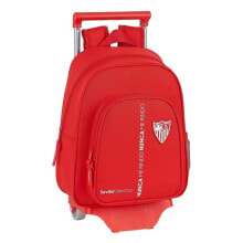 Детские школьные рюкзаки и ранцы для мальчиков школьный рюкзак с колесиками для мальчиков 705 Sevilla Futbol Club Красный цвет