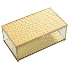 Jewelry box Alexandra House Living Golden Crystal 21 x 9 x 13 cm