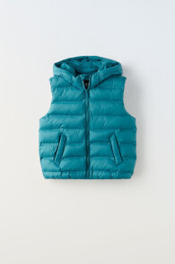 Water-repellent extra light hooded gilet