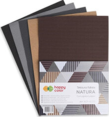Цветная бумага и картон для детского творчества happy Color Corrugated cardboard A4 / 5K mix Natura HAPPY COLOR