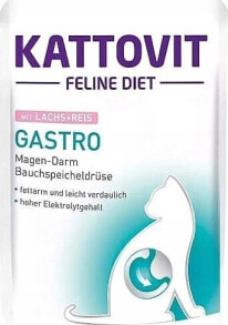 Купить влажные корма для кошек Kattovit: Kattovit KATTOVIT GASTRO Łosoś z ryżem 85g dla kota